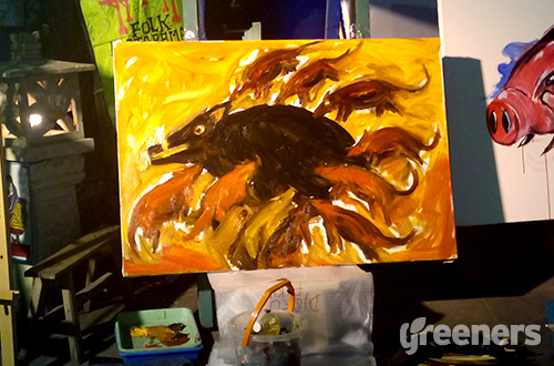 "Celeng yang Dijarah Para Anjing-anjing" karya Djoko Pekik. Foto: greeners.co/Danny Kosasih