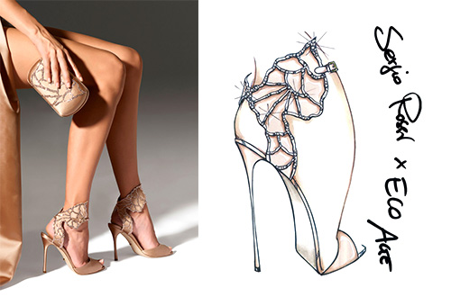 Koleksi sepatu eco-fashion Sergio Rossi. Foto: vogue.co.uk