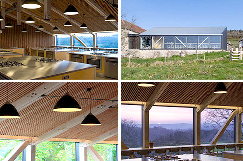 River Cottage Cookery School dirancang dengan konsep berkelanjutan. Foto: satellitearchitects.com