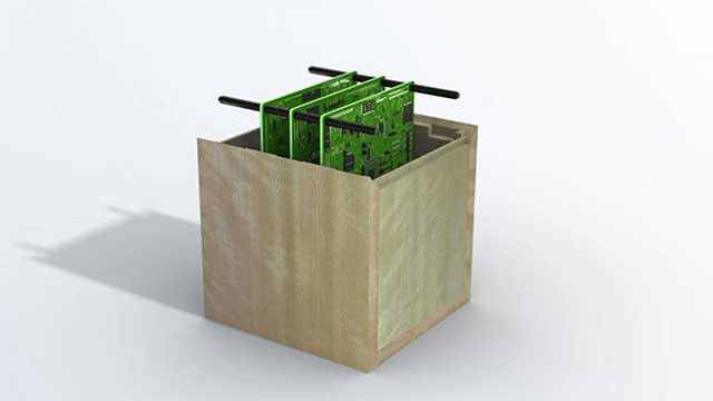 satelit berbahan kayu