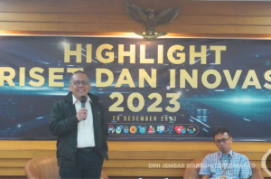 Kepala BRIN Laksana Tri Handoko pada gelaran Highlight Riset dan Inovasi 2023. Foto: Dini Jembar Wardani