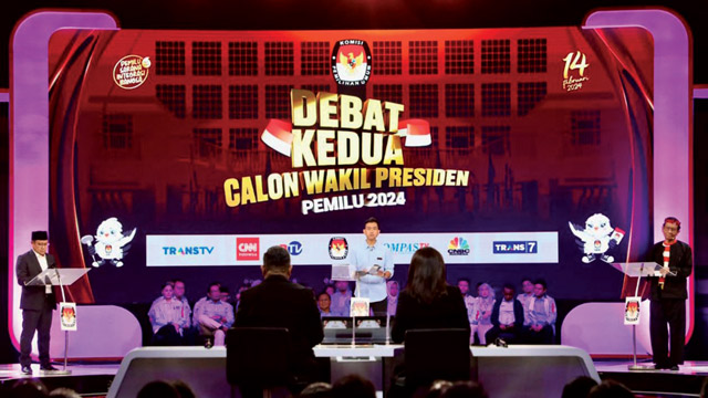 Debat cawapres terkait ekonomi ekstraktif. Foto: KPU
