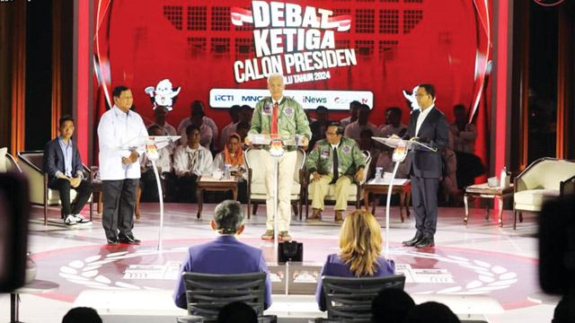 Isu keamanan lingkungan dan pangan luput dalam debat capres putaran ketiga. Foto: KPU