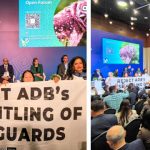 Koalisi masyarakat sipil mendesak Bank Pembangunan Asia (ADB) untuk berhenti mendanai proyek solusi iklim palsu. Foto: WALHI