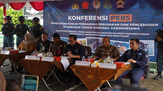 Empat pengusaha tambak menjadi tersangka perusak Karimunjawa. Foto: Gakkum KLHK