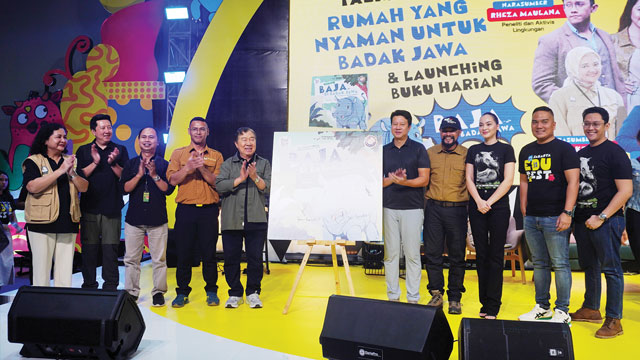 Yayasan Badak Indonesia (YABI) bersama penerbit buku Erlangga menerbitkan buku cerita anak "Baja si Badak Jawa". Foto: YABI