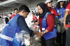 Sampah yang terkumpul selama pertandingan timnas mencapai 264 kilogram. Foto: TKN PSL