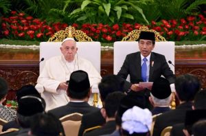 Pidato Paus Fransiskus. Foto: BPMI Setpres/Muchlis Jr