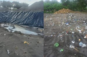 Tempat pembuangan sampah di Pantai Pandansari Bantul. Foto: Walhi Yogyakarta