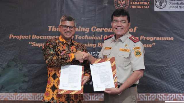 FAO dan Barantin bekerja sama untuk memperkuat biosekuriti. Foto: FAO