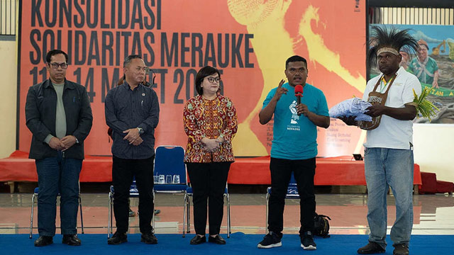 Penolakan PSN bergema di Merauke. Foto: Greenpeace Indonesia