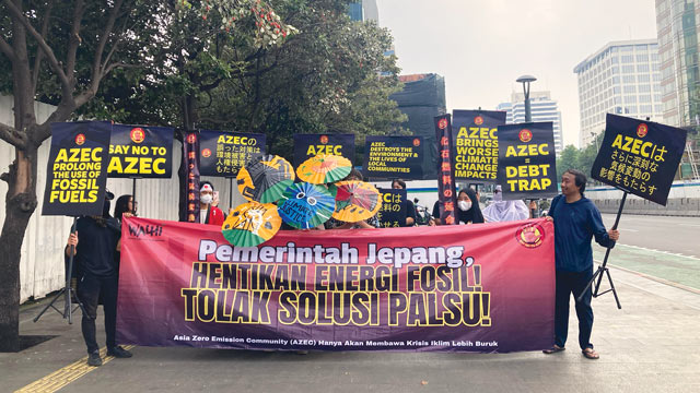 Koalisi Masyarakat Sipil menolak AZEC. Foto: Walhi