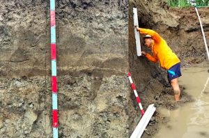 Penemuan jejak tsunami 1.800 tahun lalu di dekat Bandara Yogyakarta. Foto: BRIN