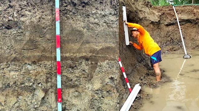 Penemuan jejak tsunami 1.800 tahun lalu di dekat Bandara Yogyakarta. Foto: BRIN