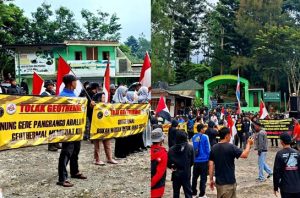 Warga di lereng Gunung Gede Pangrango menolak proyek geotermal yang masuk dalam PSN. Foto: Instagram @jatamnas