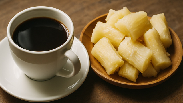 Singkong rebus dan kopi. Foto: Freepik
