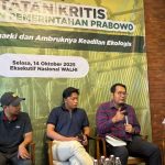 Walhi mengkritisi satu tahun pemerintahan Prabowo-Gibran. Foto: Walhi