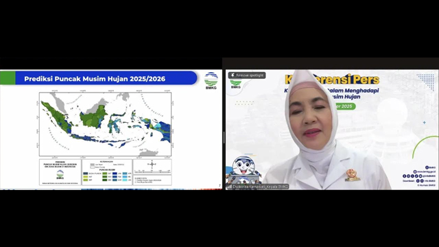 BMKG memprediksi puncak musim hujan berlangsung hingga Februari 2026. Foto: BMKG