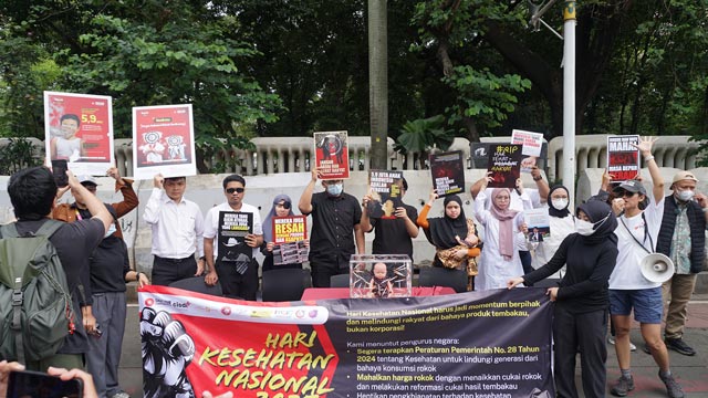 Aksi Hari Kesehatan Nasional soroti lemahnya pengendalian tembakau. Foto: Istimewa