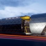 Halte bus ikonik dari baja daur ulang. Foto: Yanko Design