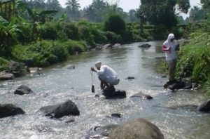 Tumpahan pestisida di Sungai Cisadane. Foto: BRIN